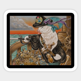 Ferret Pirate and Egyptian Treasure Sticker